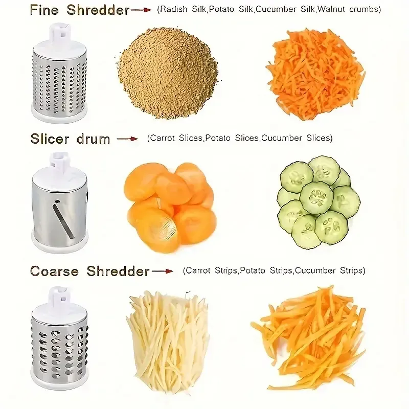Rotary Cheese Grater and Vegetable Slicer