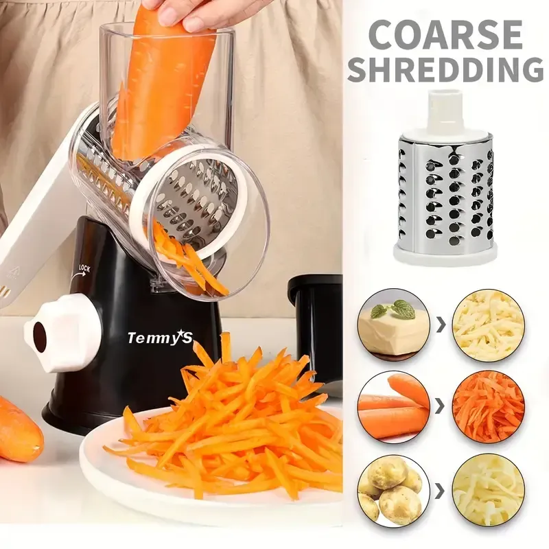 Rotary Cheese Grater and Vegetable Slicer