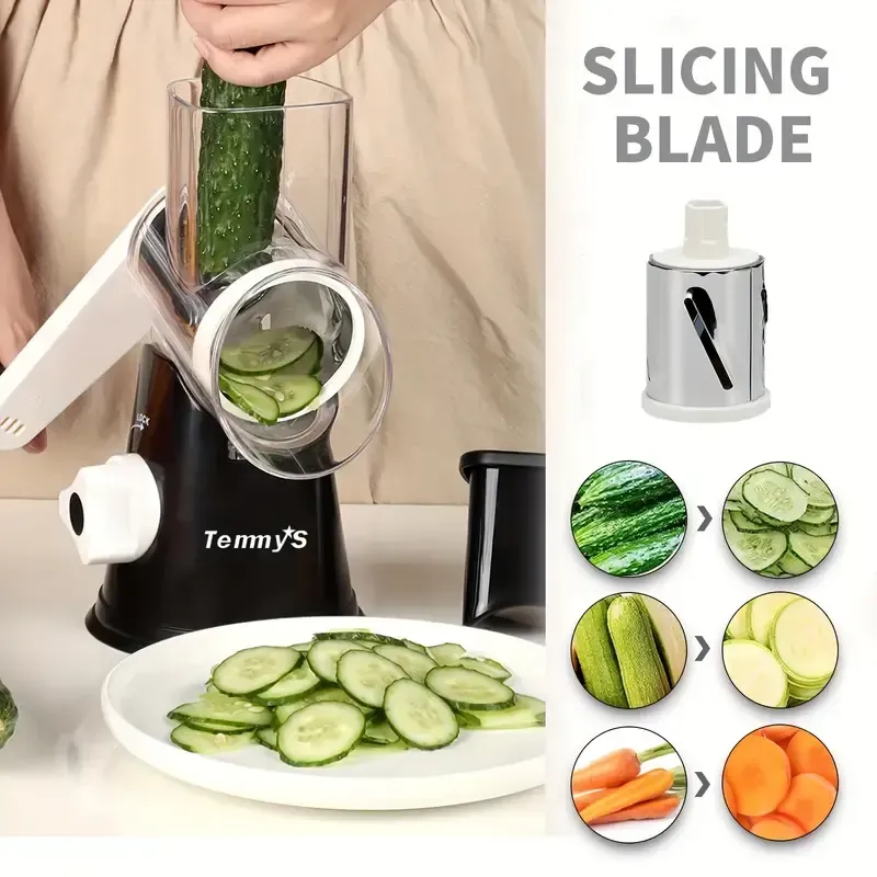 Rotary Cheese Grater and Vegetable Slicer