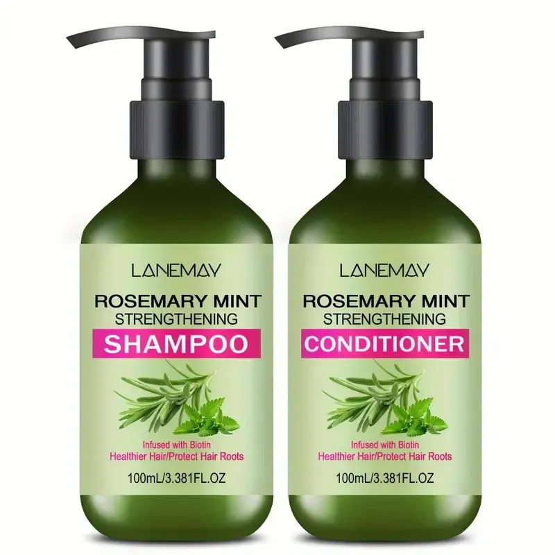 Lanemay Rosemary Mint Strengthening Shampoo and Conditioner Set 2PCS