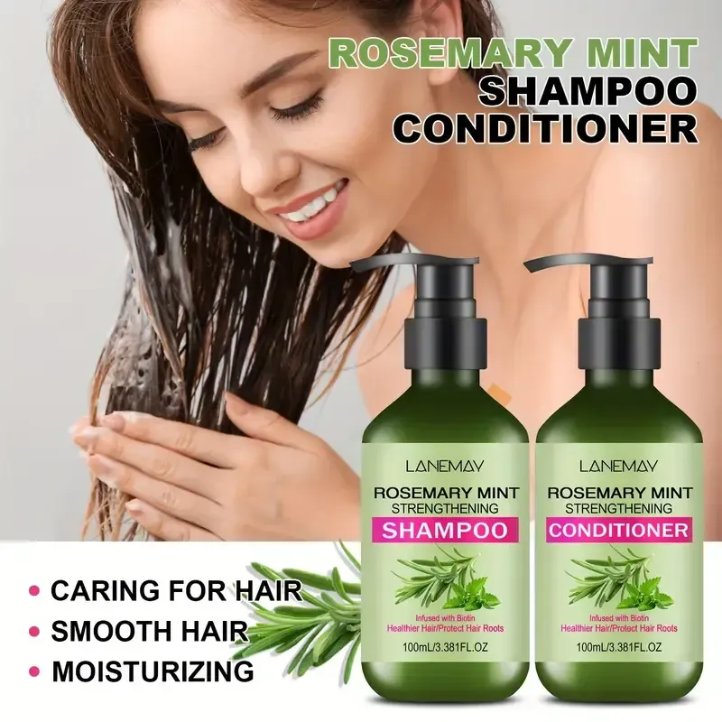 Lanemay Rosemary Mint Strengthening Shampoo and Conditioner Set 2PCS