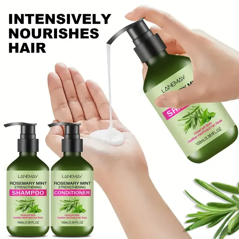 Lanemay Rosemary Mint Strengthening Shampoo and Conditioner Set 2PCS