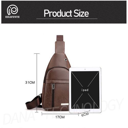 EILIFINTE B05 PU Fabric Crossbody Chest Shoulder Bag-Brown