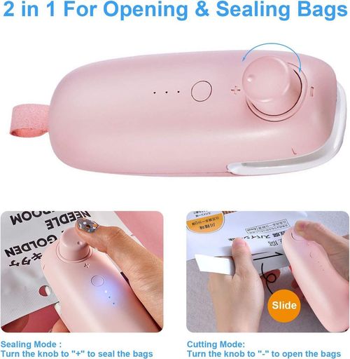 sealer rechargeable heat sealer chip sealing machine portable heat seal vacuum sealer Mini 2 in 1 Food Sealer Heat Seal and Cutter For Plastic Food Bags