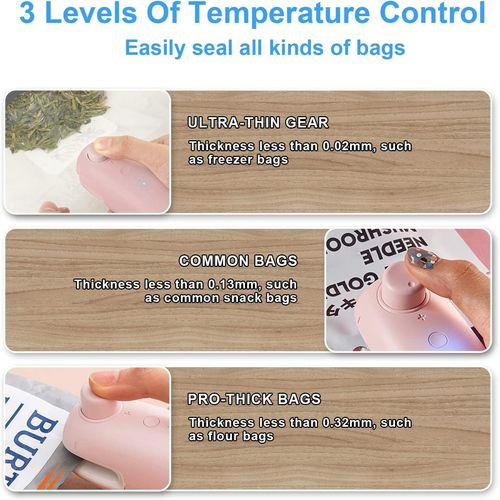 sealer rechargeable heat sealer chip sealing machine portable heat seal vacuum sealer Mini 2 in 1 Food Sealer Heat Seal and Cutter For Plastic Food Bags