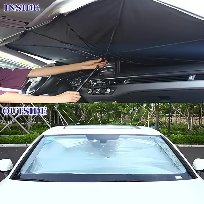 Car sunshade large titanium silver sunshade car sunshade front windshield sun protection heat insulation retractable folding sun protection curtain