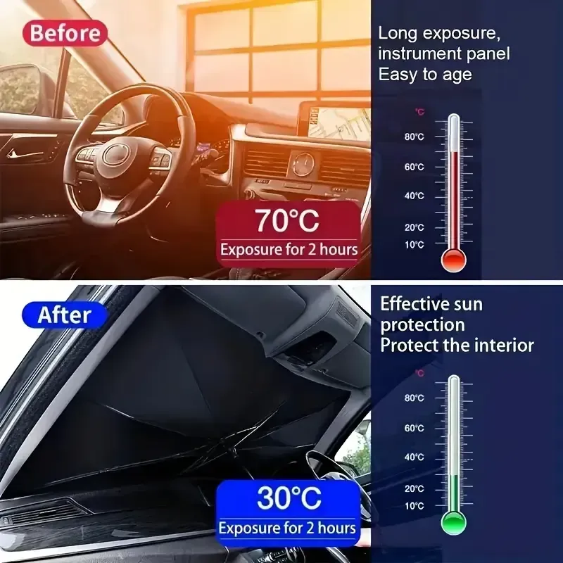 Car sunshade large titanium silver sunshade car sunshade front windshield sun protection heat insulation retractable folding sun protection curtain
