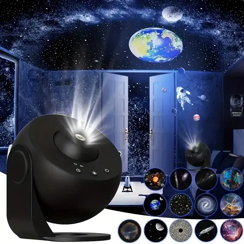 Globe Galaxy Starry Sky Lamp Free 13 Pieces of HD Film Bedroom Living Room Starry Sky Atmosphere Lamp Projector Lamp