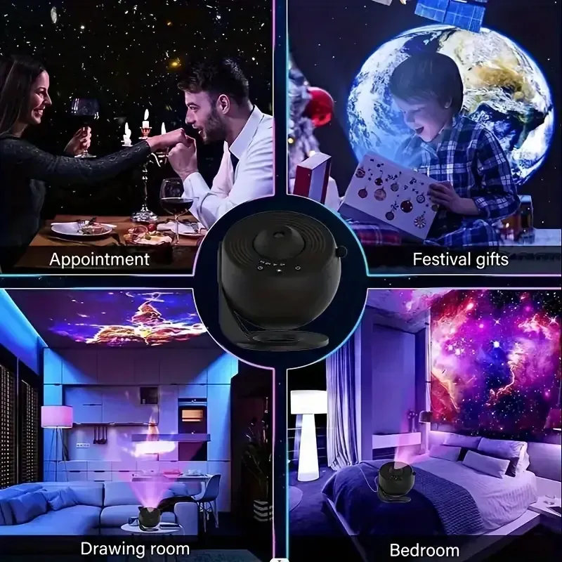 Globe Galaxy Starry Sky Lamp Free 13 Pieces of HD Film Bedroom Living Room Starry Sky Atmosphere Lamp Projector Lamp