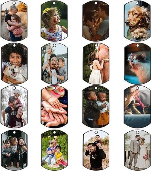 Personalized Double Sided Photo Text + Icon Necklace Men's Custom Necklace with Picture
