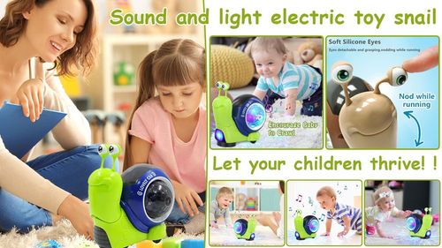 Crawling Snail Toy, Electric Snail Toy Interactive Musical Educational Toy for Home