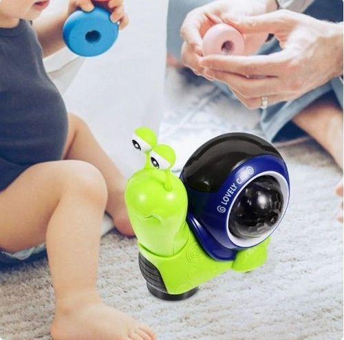 Crawling Snail Toy, Electric Snail Toy Interactive Musical Educational Toy for Home