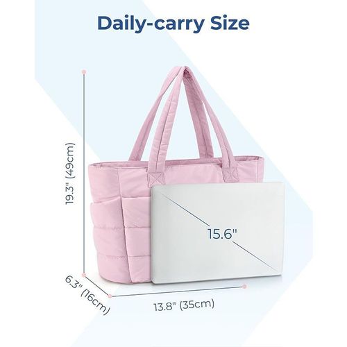 Lightweight Puffy Tote Bag White