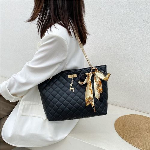 Women's High Quality PU Shoulder Handbag - Black
