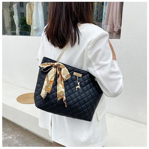 Women's High Quality PU Shoulder Handbag - Black