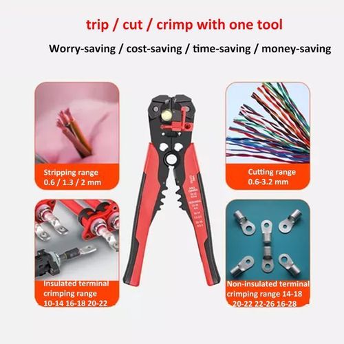 Mythco Self Adjusting Wire Stripper, Black-Red