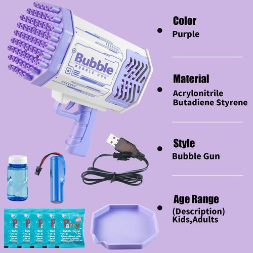 Bubble Machine with 40 Holes and Colorful Lights Bubble Maker Machine
