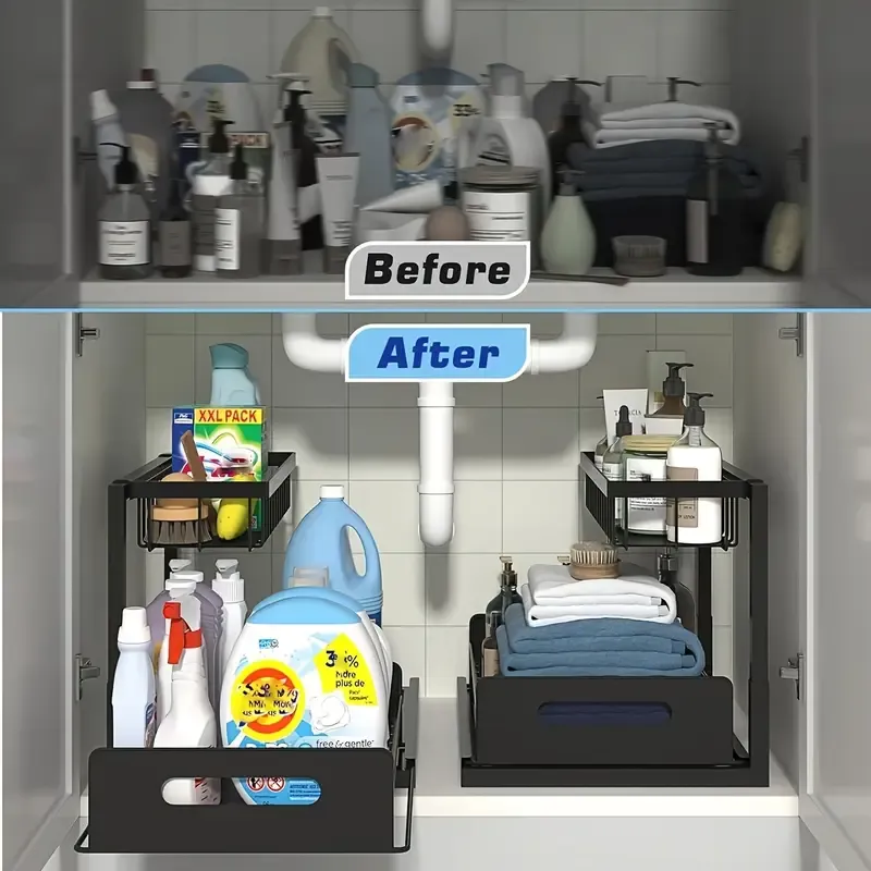 2pcs set Kitchen Storage Rack Sink Sorting And Storage