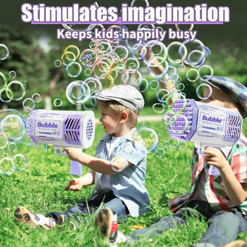 Bubble Machine with 40 Holes and Colorful Lights Bubble Maker Machine