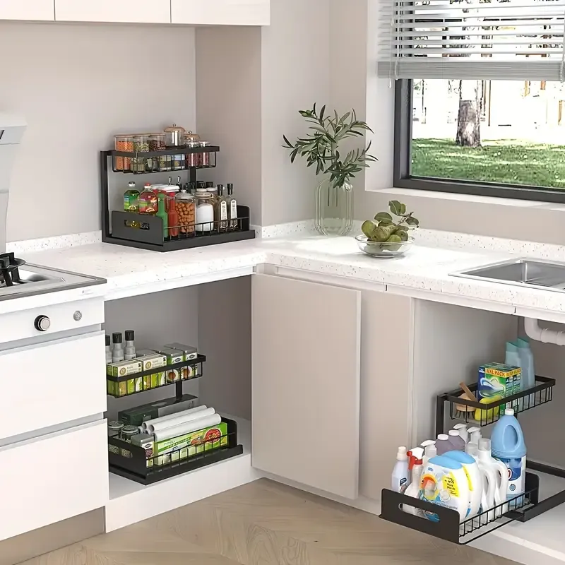2pcs set Kitchen Storage Rack Sink Sorting And Storage