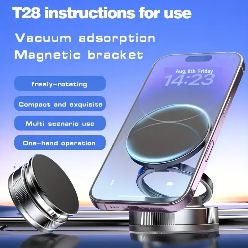 Magnetic suction cup phone stand