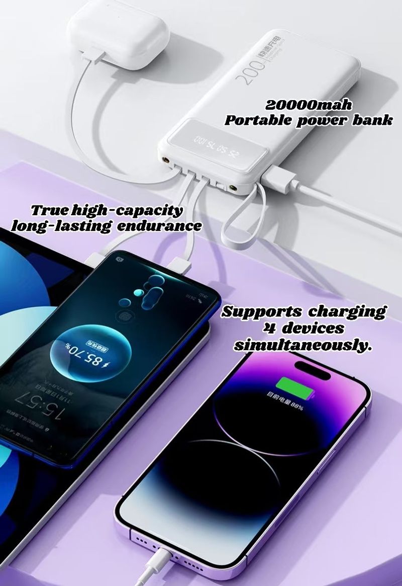 ⚡️⚡️Multi-functional fast Power Bank 20000mah