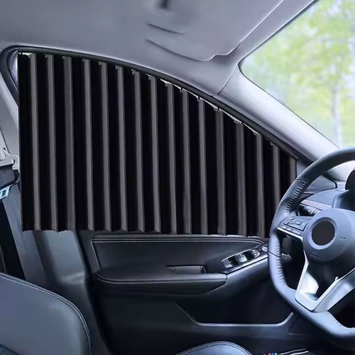 Magnetic track privacy curtains for all 4 windows of the car