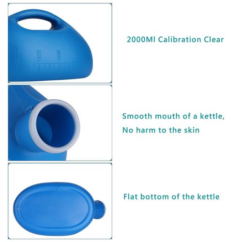 Male Urinal Bottle 68 OZ Portable Urinals for Men Hose with Lid