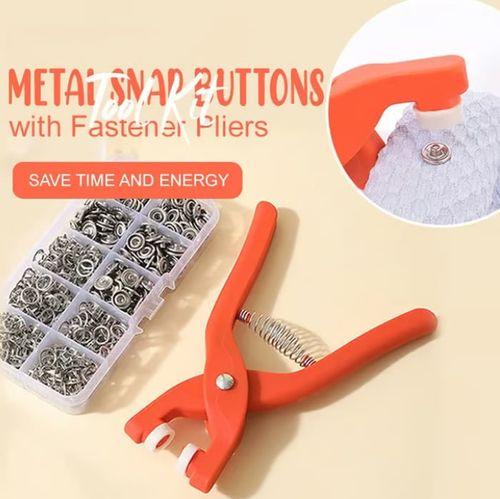 Metal Snap Buttons with Fastener Pliers Tool Kit（100pcs
