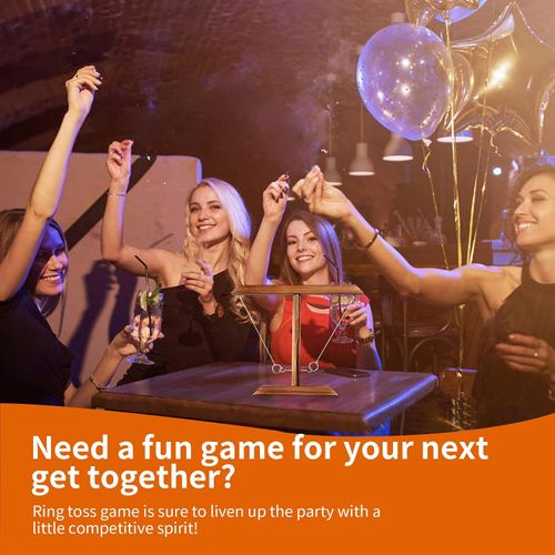 Large Ring Toss Game for Adults Kids, Hook and Ring Toss Game with Shot Leader