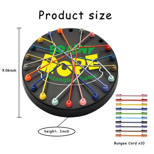 Rope Untangling Puzzle Game, Educational Strategy Board Game for Kids & Adults, Family Travel Party Games with Multi-Level Challenges, Gifts for All Ages
