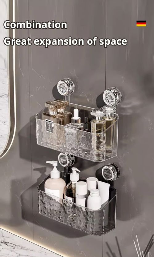 ✨Light Luxury Style Glacier Pattern Suction Cup Shelf