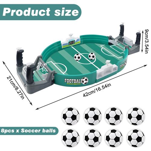 Football Table Interactive Game, Mini Tabletop Soccer Pinball Games Set with 8 Balls, for Foosball Pinball Kids Adults Interactive Game Room Family Night