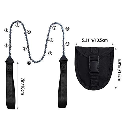 Sucrain Pocket Chainsaw with Paracord Handle, Folding Chain Hand Saw, Emergency Outdoor Survival Gear for Camping, Hunting, Hiking, Cutting Wood & Tree