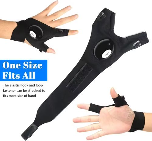 LED Flashlight Gloves, Gifts for Men Him Boyfriend Husband, Cool Gadget Finger Lights Waterproof for Camping Fishing Repairing, Fathers Day Christmas Birthday Gift