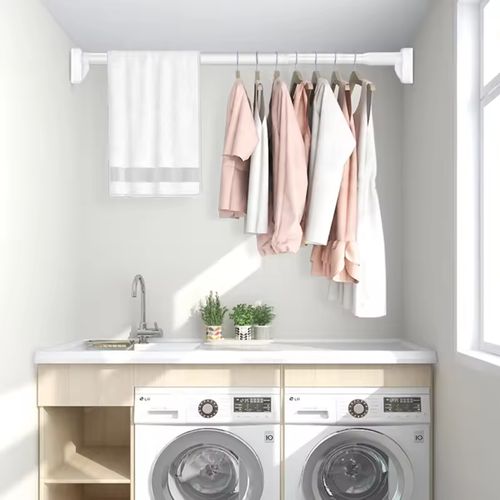 New Small Adjustable Hanging Clothes Drying Rod Closet Telescoping Clothing Rods Towel Bars Metal Telescopic Rod for Home