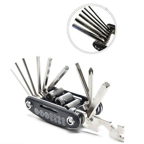 16-in-1 multi-purpose repair tools, bicycle screwdriver, wrench, nut and bicycle tyre repair