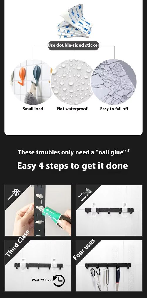Multifunctional nail-free adhesive for kitchen bathroom wall strong structural glass glue transparent non-porous household sundries