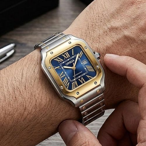 ORSGA Watch for Man, Premium Watches for Men | Stylish Men's Wrist Watches Branded with Dual Tone Stainless Steel Strap | Classic Analog Waterproof & Quartz Mechanical Watch for Man