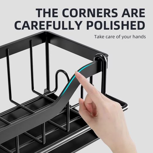 No-Hole Household Kitchen Countertop Esponja Drenagem Armazenamento Rack Toalha Bar + Pendurado Adesivos