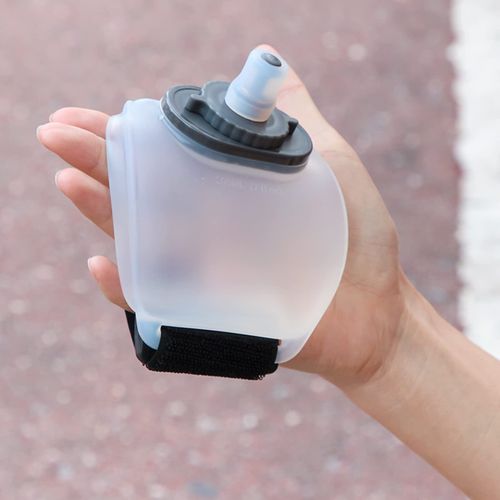 Wrist Sports Water Bottle with Adjustable Hand Strap 7 oz200 ml Soft Silicone BPA-Free for Hydration Morning Jogging Running Climbing Hands-Free Exercise