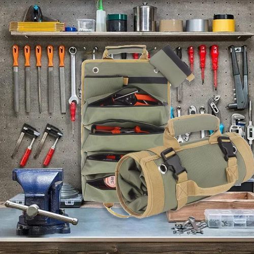 Generic Roll Up Tool Bag Organizer, Multi Tool Wrench Roll Tool Storage Bag