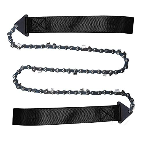 Sucrain Pocket Chainsaw with Paracord Handle, Folding Chain Hand Saw, Emergency Outdoor Survival Gear for Camping, Hunting, Hiking, Cutting Wood & Tree