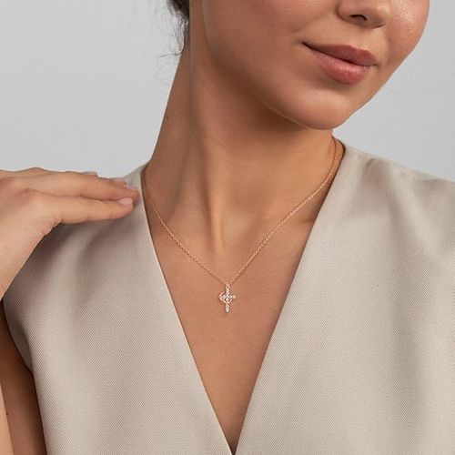 Plated Crown Cross Necklace