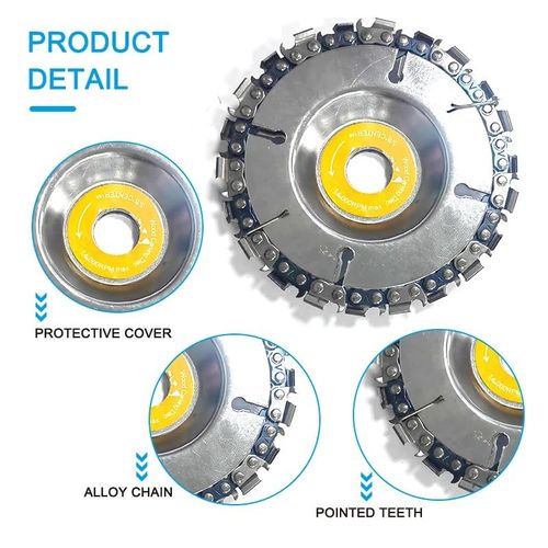 🔥Last Day 49% OFF 4 Inch 22 Tooth Angle Grinder Dedicated Chain Disc Woodwork Carving Chain Saw Disc Angle Grinding Disc Slotting Saw Blade Tool