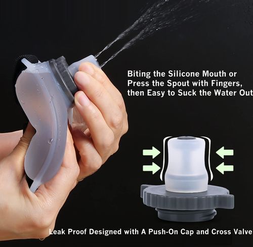 Wrist Sports Water Bottle with Adjustable Hand Strap 7 oz200 ml Soft Silicone BPA-Free for Hydration Morning Jogging Running Climbing Hands-Free Exercise