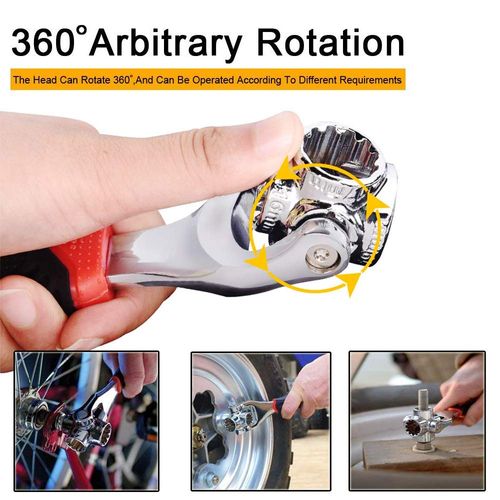 Universal Wrench 52 in 1 Socket Wrench Tool with Multifunction 360 Degree Rotating Head, Spanner Tool for Home and Car Repair