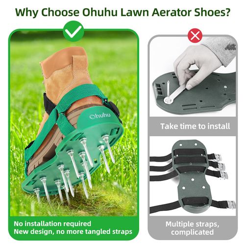 Ohuhu Lawn Aerator Shoes with Hook & Loop Straps