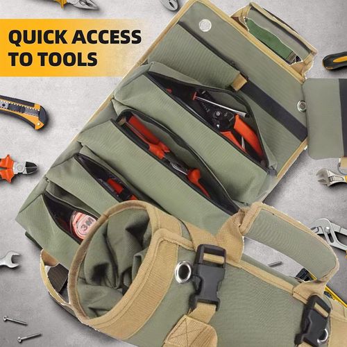 Generic Roll Up Tool Bag Organizer, Multi Tool Wrench Roll Tool Storage Bag