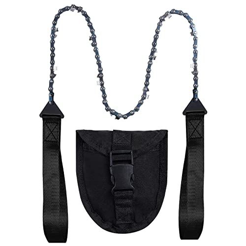 Sucrain Pocket Chainsaw with Paracord Handle, Folding Chain Hand Saw, Emergency Outdoor Survival Gear for Camping, Hunting, Hiking, Cutting Wood & Tree